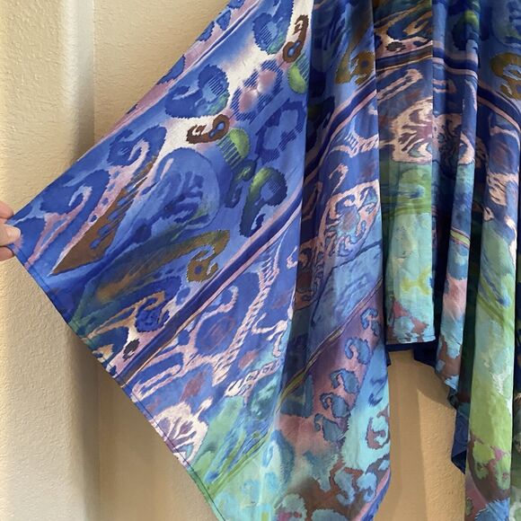 Lucky & Coco Skirt L Asymmetrical Blue Watercolor ‎ Lightweight Skirt Polyester - Picture 2 of 11